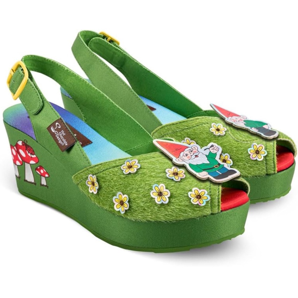 Hot Chocolate Design Chocolaticas Women's Sandals, Naughty Gnome, Size 9 US, NIB